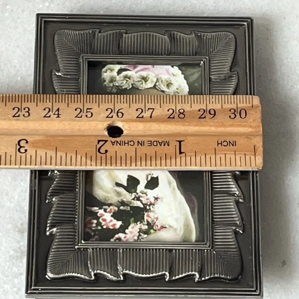 Elegant Silver Photo Frame for 2”x3” photo vintage art deco style